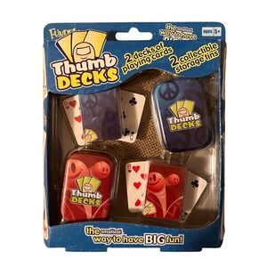 VTG Fundex Thumb Decks 2 Mini Playing Cards 2 Collectible Tins NOS 2004